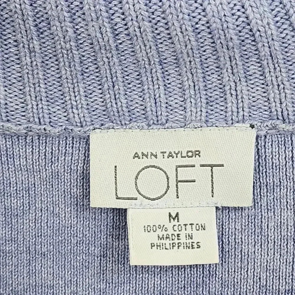 Ann Taylor Loft Womens Medium Asymmetric Button Collar Sweater 16PT - Picture 4 of 6